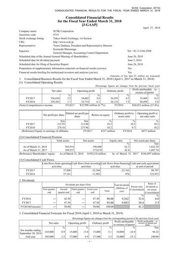 Thumbnail SCSK Corporation
 Financial Report 2018