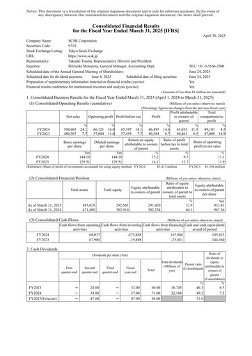 Thumbnail SCSK Corporation
 Financial Report 2025