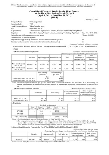 Thumbnail SCSK Corporation
 Quarterly Report 2022-q3
