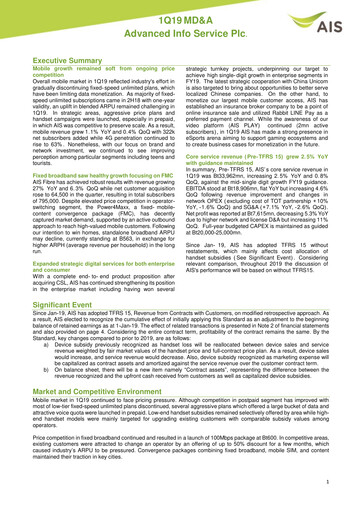Thumbnail Advanced Info Service (AIS) Quarterly Report 2019-q1