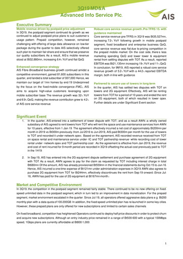 Thumbnail Advanced Info Service (AIS) Quarterly Report 2019-q3