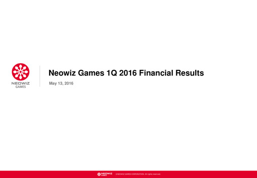 Thumbnail Neowiz Games Quarterly Report 2016-q1