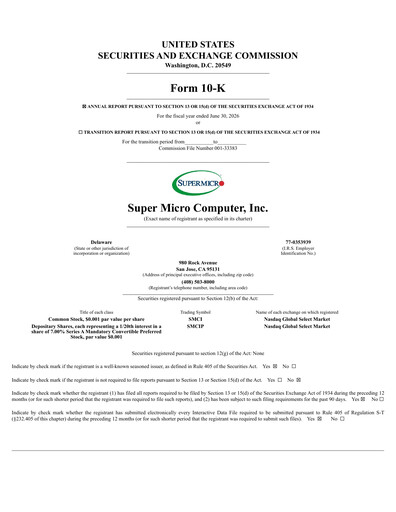 Thumbnail Supermicro Annual Report 2026