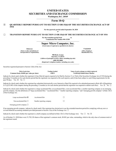 Thumbnail Supermicro Quarterly Report 2021-q1