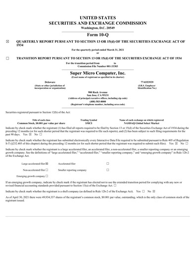 Thumbnail Supermicro Quarterly Report 2021-q3