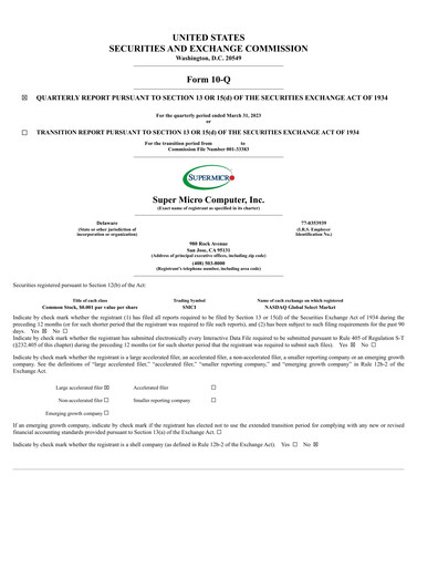 Thumbnail Supermicro Quarterly Report 2023-q3