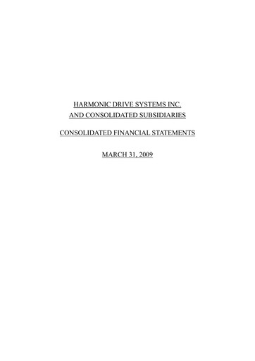 Thumbnail Harmonic Drive Systems
 Financial Statement fy2008