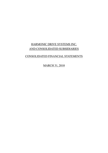 Thumbnail Harmonic Drive Systems
 Financial Statement fy2010