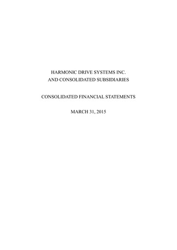 Thumbnail Harmonic Drive Systems
 Financial Statement fy2014