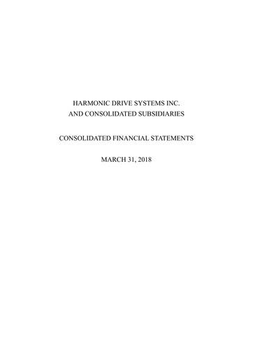 Thumbnail Harmonic Drive Systems
 Financial Statement fy2017