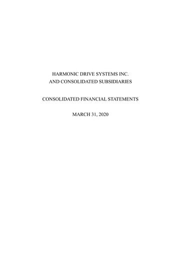 Thumbnail Harmonic Drive Systems
 Financial Statement fy2019