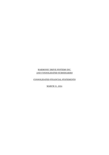 Thumbnail Harmonic Drive Systems
 Financial Statement fy2023
