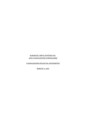 Thumbnail Harmonic Drive Systems
 Financial Statement fy2025