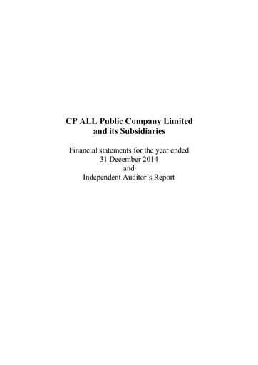 Thumbnail CP All
 Financial Statement 2014