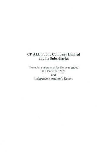 Thumbnail CP All
 Financial Statement 2021