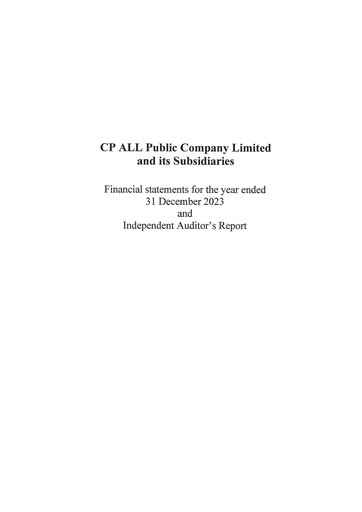 Thumbnail CP All
 Financial Statement 2023