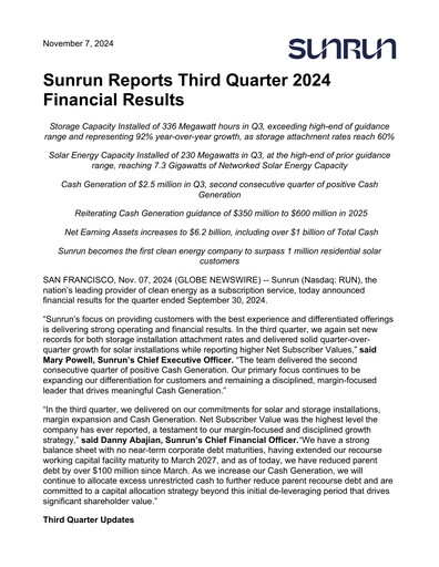 Thumbnail Sunrun
 Quarterly Report 2024-q3