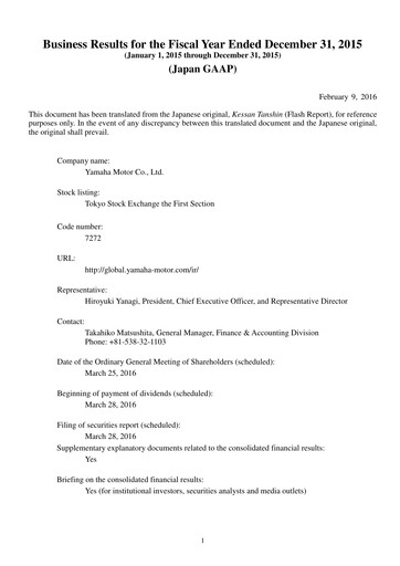 Thumbnail Yamaha Motor Financial Statement 2015