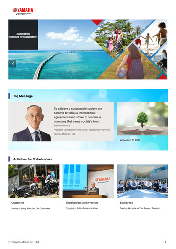 Thumbnail Yamaha Motor Sustainability Report 2018