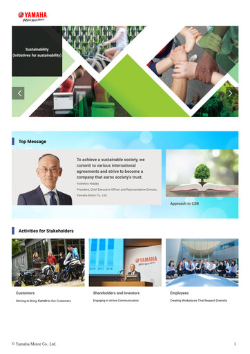 Thumbnail Yamaha Motor Sustainability Report 2019
