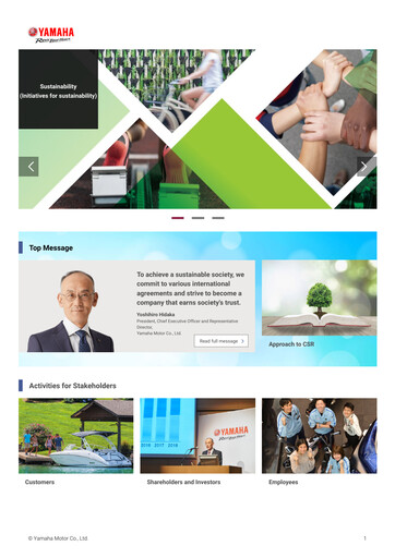 Thumbnail Yamaha Motor Sustainability Report 2020