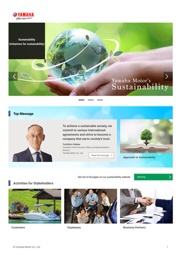 Thumbnail Yamaha Motor Sustainability Report 2022