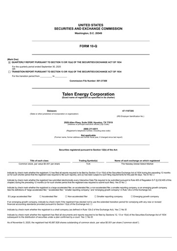 Thumbnail Talen Energy Quarterly Report 2025-q3