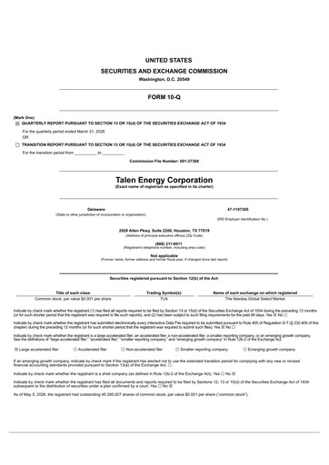 Thumbnail Talen Energy Quarterly Report 2026-q1