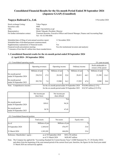 Thumbnail Meitetsu
 Half-year Report fy2025-h1