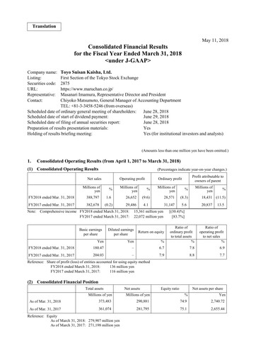 Thumbnail Toyo Suisan Financial Statement fy2018