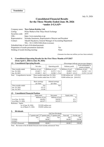 Thumbnail Toyo Suisan Quarterly Report 2027-q1