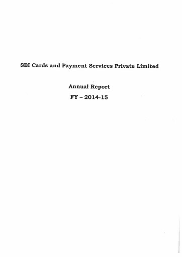 Thumbnail SBI Card Annual Report 2014-2015