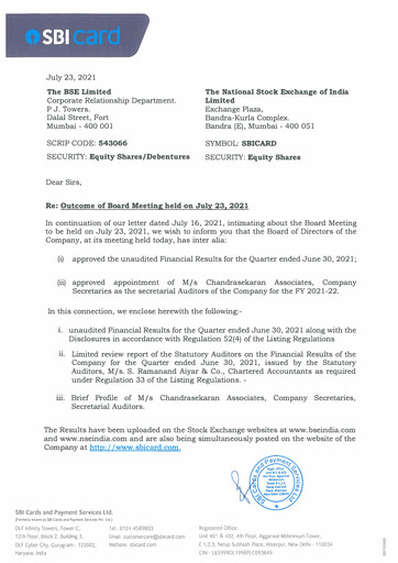 Thumbnail SBI Card Quarterly Report 2021-q1