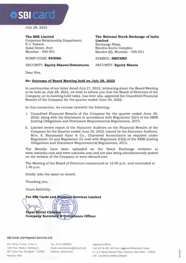Thumbnail SBI Card Quarterly Report 2022-q1