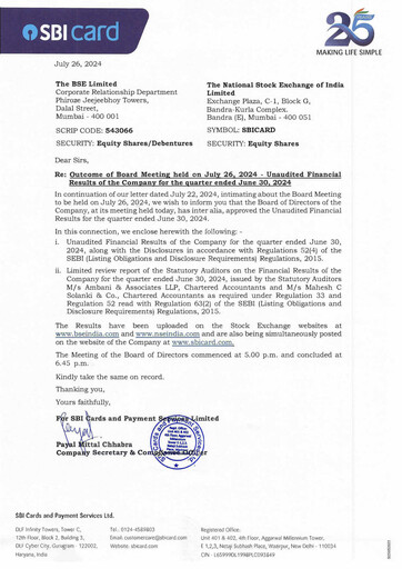 Thumbnail SBI Card Quarterly Report 2024-q1
