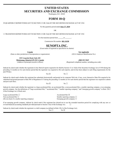 Thumbnail SunOpta Quarterly Report 2020-q2