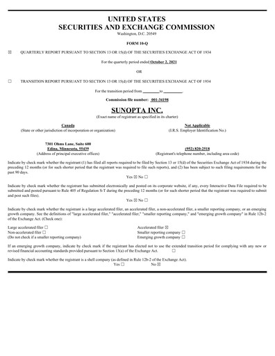 Thumbnail SunOpta Quarterly Report 2021-q3