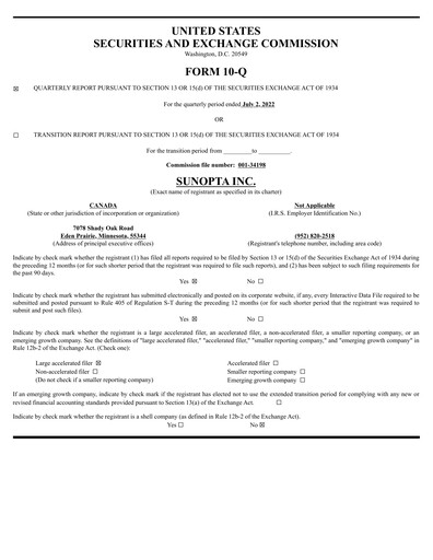 Thumbnail SunOpta Quarterly Report 2022-q2