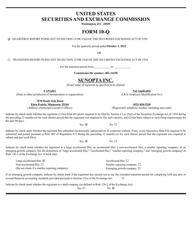 Thumbnail SunOpta Quarterly Report 2022-q3