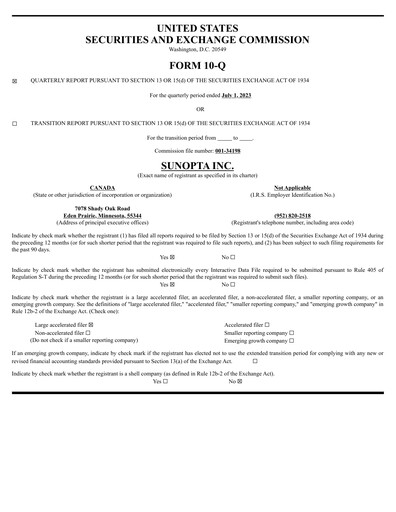 Thumbnail SunOpta Quarterly Report 2023-q2