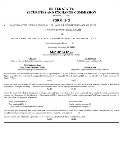 Thumbnail SunOpta Quarterly Report 2023-q3