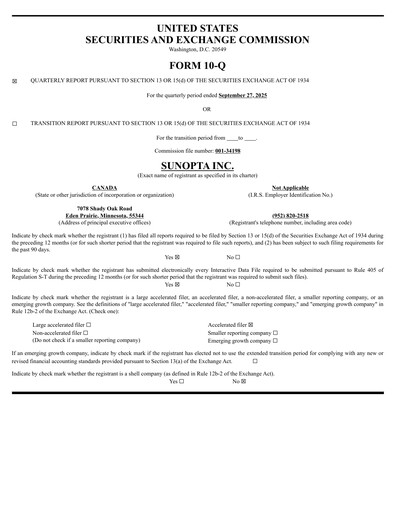 Thumbnail SunOpta Quarterly Report 2025-q3