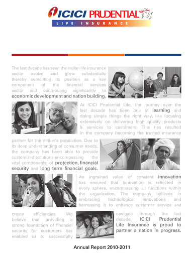 Thumbnail ICICI Prulife Annual Report 2010-2011