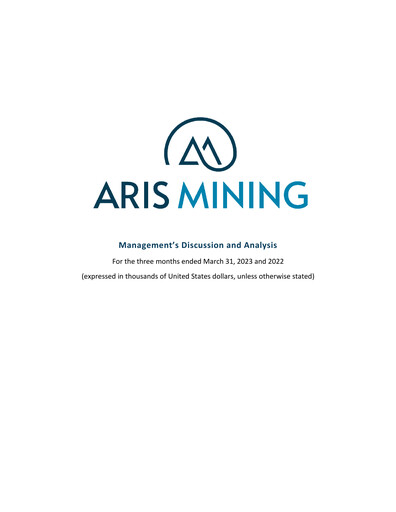 Thumbnail Aris Mining Quarterly Report 2023-q1