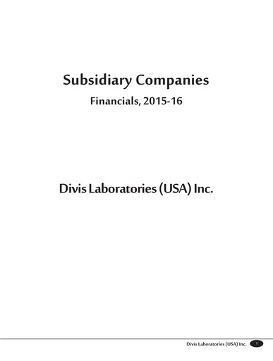 Thumbnail Divis Laboratories Financial Statement 2015-2016