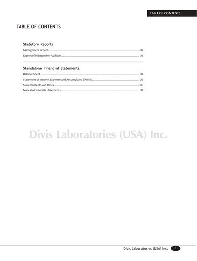 Thumbnail Divis Laboratories Financial Statement 2017-2018