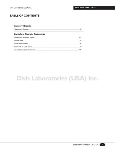 Thumbnail Divis Laboratories Financial Statement 2023-2024