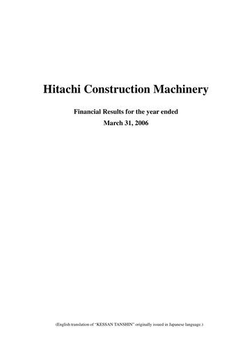 Thumbnail Hitachi Construction Machinery Financial Statement fy2005