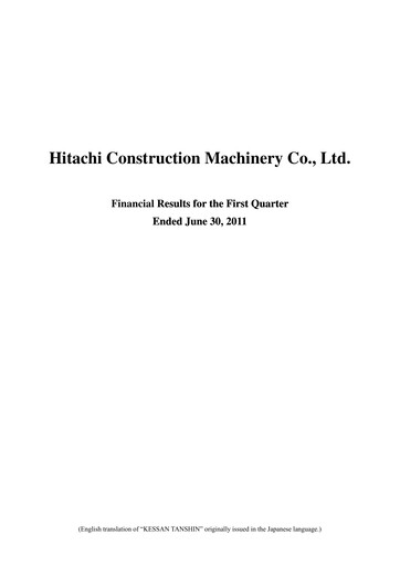 Thumbnail Hitachi Construction Machinery Quarterly Report 2011-q2