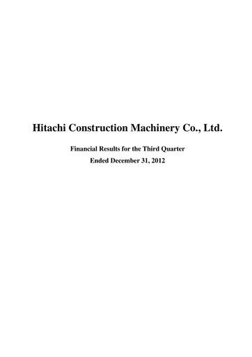 Thumbnail Hitachi Construction Machinery Quarterly Report 2012-q3